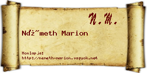 Németh Marion névjegykártya