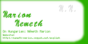 marion nemeth business card
