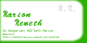 marion nemeth business card